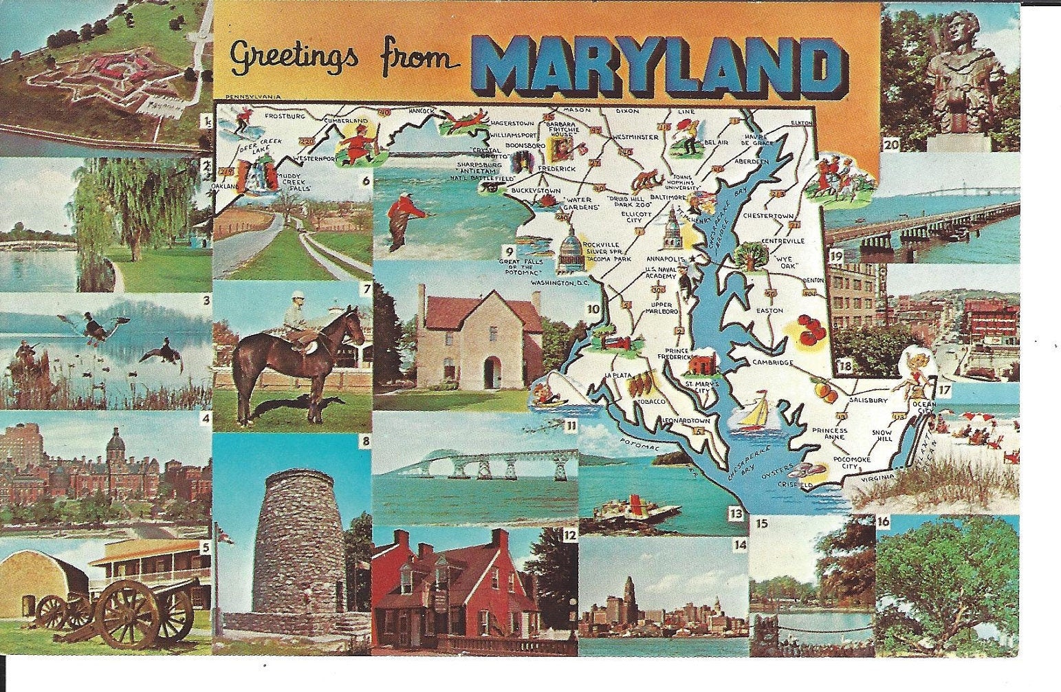 Greetings from Maryland Vintage Postcard Multiple Scenes | Etsy