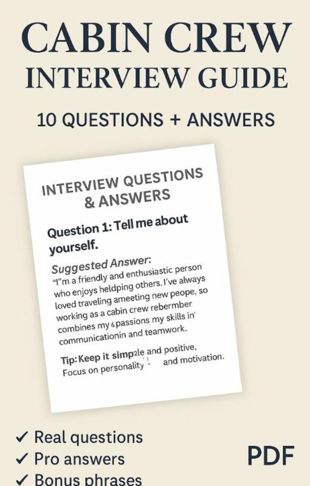 Giant Eagle Interview Guide.pdf Cabin Crew Interview Guide – 10 Real Questions + Sample Answers (PDF ...
