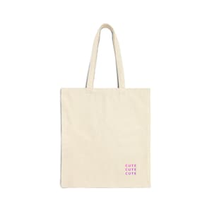 Cute Cotton Canvas Tote Bag with Text, Reusable Shoulder Bag for Shopping, Eco-Friendly Grocery Bag, Carryall Handbag, Beach Tote, Gift for