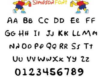 Simsons Font, Simpsons svg cut files for Cricut, Silhouette, svg, eps, Simpsons Clip Art bundle svg, Simpsons svg, instant download