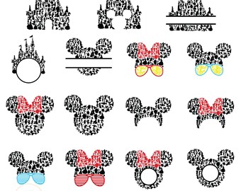 Christmas disney Mouse Head svg Bundle, Daisy svg, Leopard Minnie Ears svg, Glitter  Minnie svg, Silhouette Cutting Machine Christmas