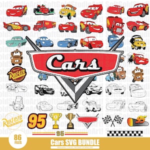 Cars Svg Bundle, Lightning McQueen Svg, Cars Svg Files For Cricut, Lightning McQueen Cut Files, Cars Png, Layered SVG Bundle,Cars For Cricut