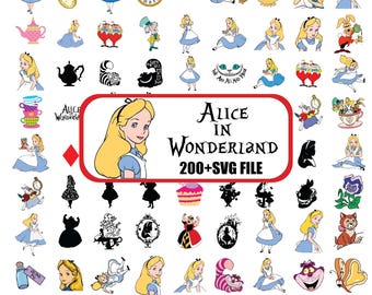 Alice au pays des merveilles Designs svg, clipart princesse, Alice SVG, Svg Reine de coeur pour chemises, fichier de coupe Alice au pays des merveilles, Silhouette
