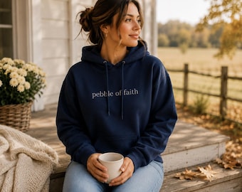 Pebble of Faith Signature Hoodie | Minimalist Christian Apparel, Unisex Streetwear