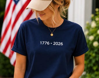 1776 2026 Shirt | Minimal Patriotic T-Shirt | USA Heritage Tee