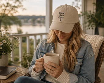 Grace Upon Grace Embroidered Baseball Cap, Minimalist Christian Faith Dad Hat
