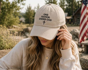 One Nation Under God Embroidered Cap | Faith Freedom Grace Dad Hat