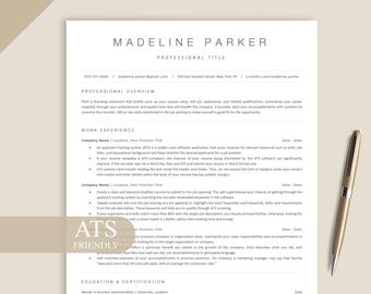 ATS Friendly Resume Template Word, Pages, Google Docs, Ats Resume, ATS CV, Minimalist Resume, Simple Resume, Basic Resume, Clean Resume Ats