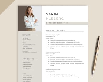 Bewerbungsvorlage, Lebenslauf Vorlage Word, Google Docs, Pages, Moderner Lebenslauf, Anschreiben, Anlagen, Deckblatt, Motivationsschreiben