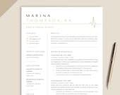 Nurse Resume Template Word, Google Docs,Apple Pages Resume Template, Nurse CV, Nursing Resume,RN Resume, MedicalResume, Doctor CV Template