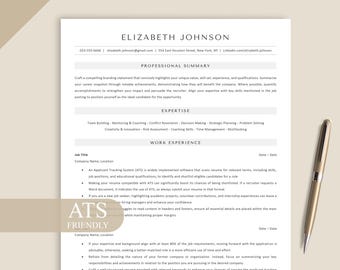 ATS Friendly Resume Template Word, Ats Resume Template, Mac Pages, Google Docs, ATS CV, Ats Minimalist Resume, Simple Resume, Basic Resume,
