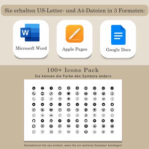 Bewerbungsvorlage, Lebenslauf Vorlage Word, Google Docs, Pages, Moderner Lebenslauf, Anschreiben, Anlagen, Deckblatt, Motivationsschreiben image 9
