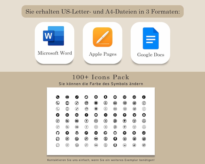 Bewerbungsvorlage, Lebenslauf Vorlage Word, Google Docs, Pages, Moderner Lebenslauf, Anschreiben, Anlagen, Deckblatt, Motivationsschreiben image 9