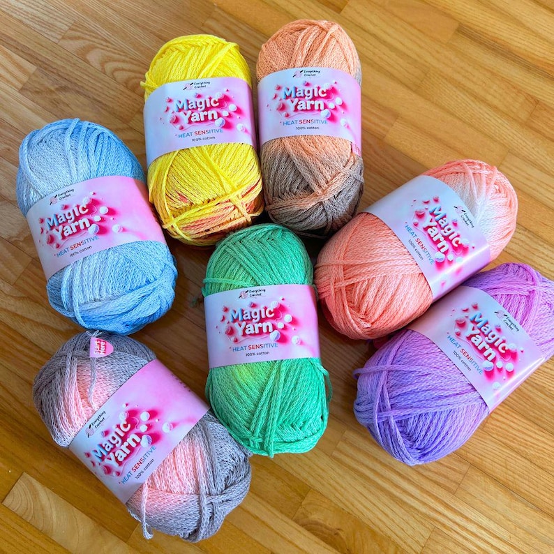 Heat Sensitive Cotton Yarn: Magic Color Changing Crochet, Knitting (164 ...