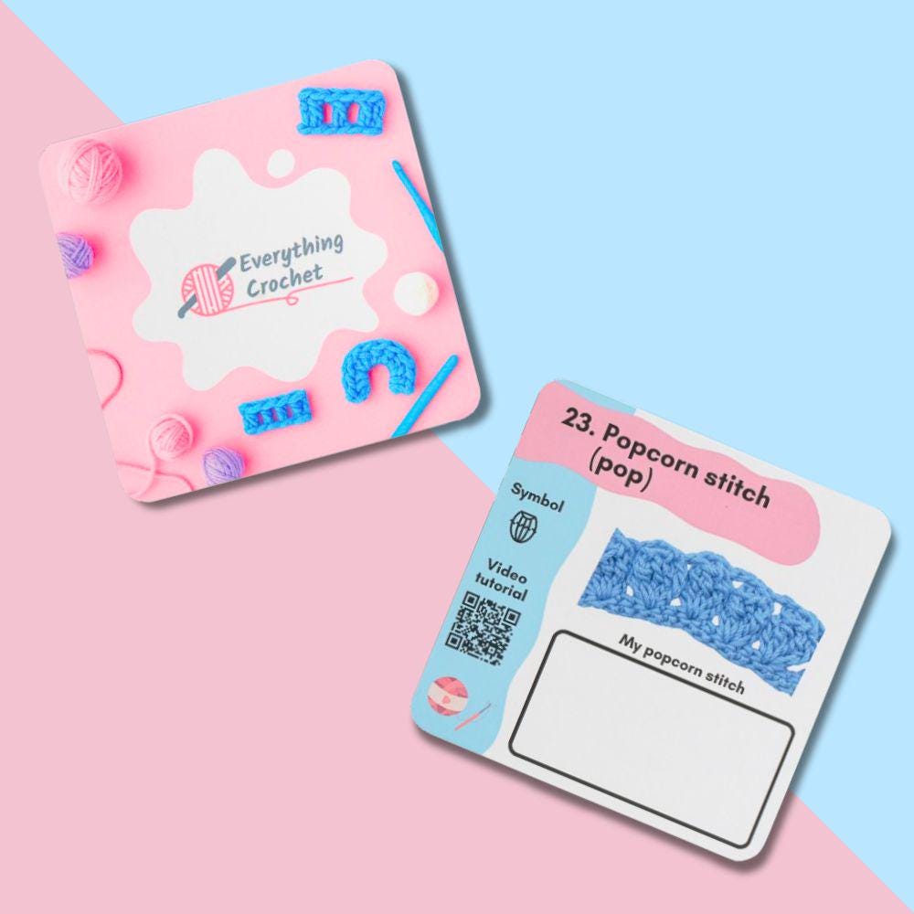 Crochet Stitch Cards Kit for Beginners: 25 Video Tutorials - Etsy