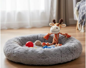 Pet Toy Giraffe - Orange Plush Dog Cat Toy - Small Medium Pets Chew Play