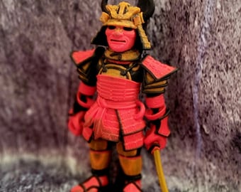 Knikmodel samoeraistrijder – 3D-geprint in PLA+ | Print-in-place figuur met flexibele verbindingen | Handgemaakt displaycadeau