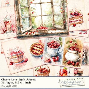 Pages de journal Cherry Junk : éphémères vintage, journal d'été imprimable (téléchargement numérique)