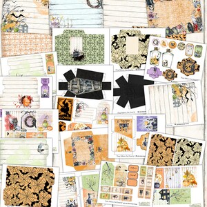 Funny Halloween Junk Journal, 11x8,5 journal pages, Halloween elementas, Spooky Funny Journal