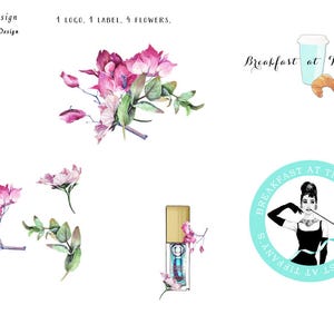 Audrey Hepburn Clipart Set: Breakfast at Tiffany's Fashion Illustrations (Digital Download, 31 PNGs) image 4