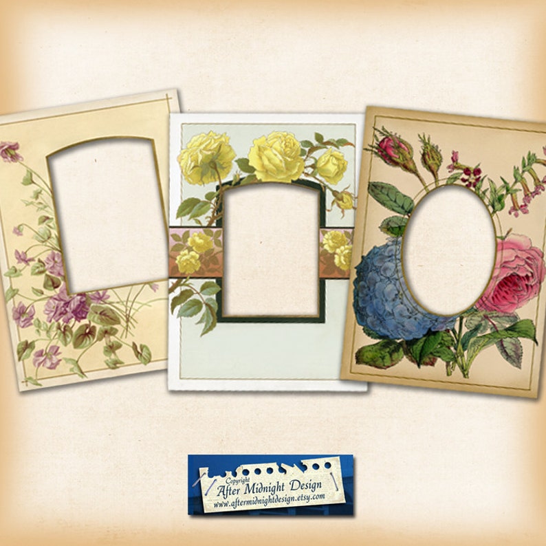 Digital Vintages Frames No 1, Digital Clip Art Frames, Png Files for