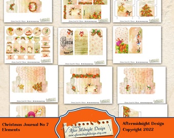 Christmas Journal No 7 ELEMENTS, Merry and Bright,  DIY, tags, circles, pockets, coin envelopes, cards, tabs