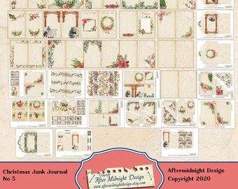 Christmas Junk Journal No 5, Digital Holiday Journal, DIY Journal, full size journal, Digital Christmas journal