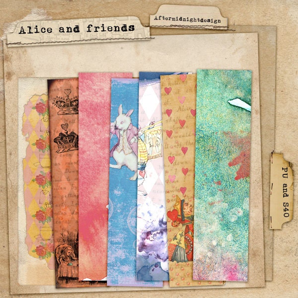 Art Journal Kit Alice and Friends for Art Journals Scrapbooks Etsy