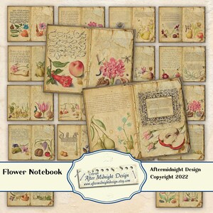 Vintage Flower Junk Journal Pages: 8.5x11 Printable Paper (Digital Download)