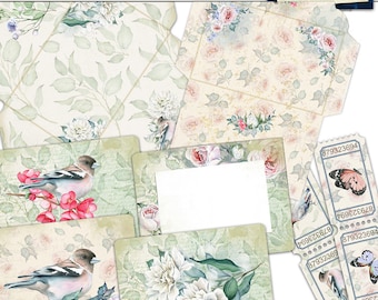 Springtime Junk Journal Kit: Vintage Style Printable (Digital Download, 8.5x11 inches)