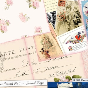 Valentine Junk Journal Pages: Vintage Flower Paper (Digital Download)