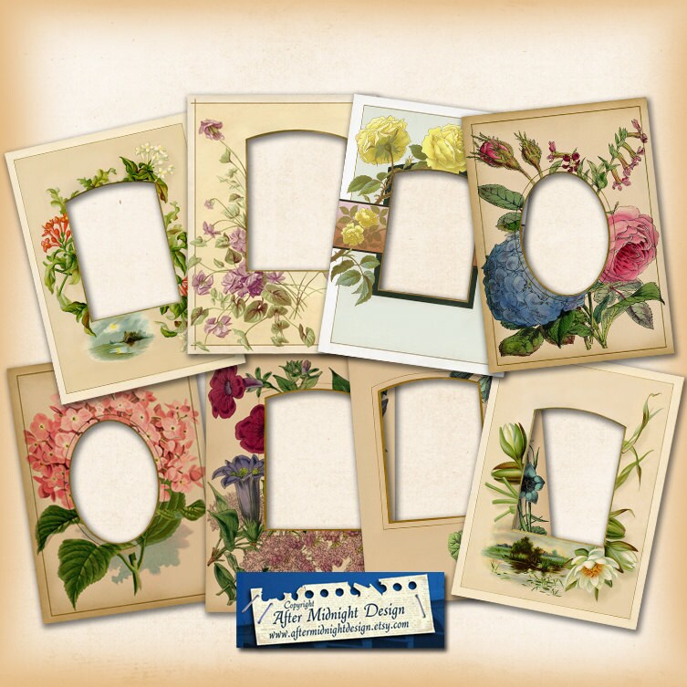 Digital Vintages Frames No 1, Digital Clip Art Frames, Png Files for