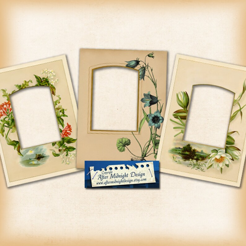 Digital Vintages Frames No 1, Digital Clip Art Frames, Png Files for