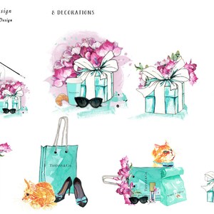 Audrey Hepburn Clipart Set: Breakfast at Tiffany's Fashion Illustrations (Digital Download, 31 PNGs) image 5