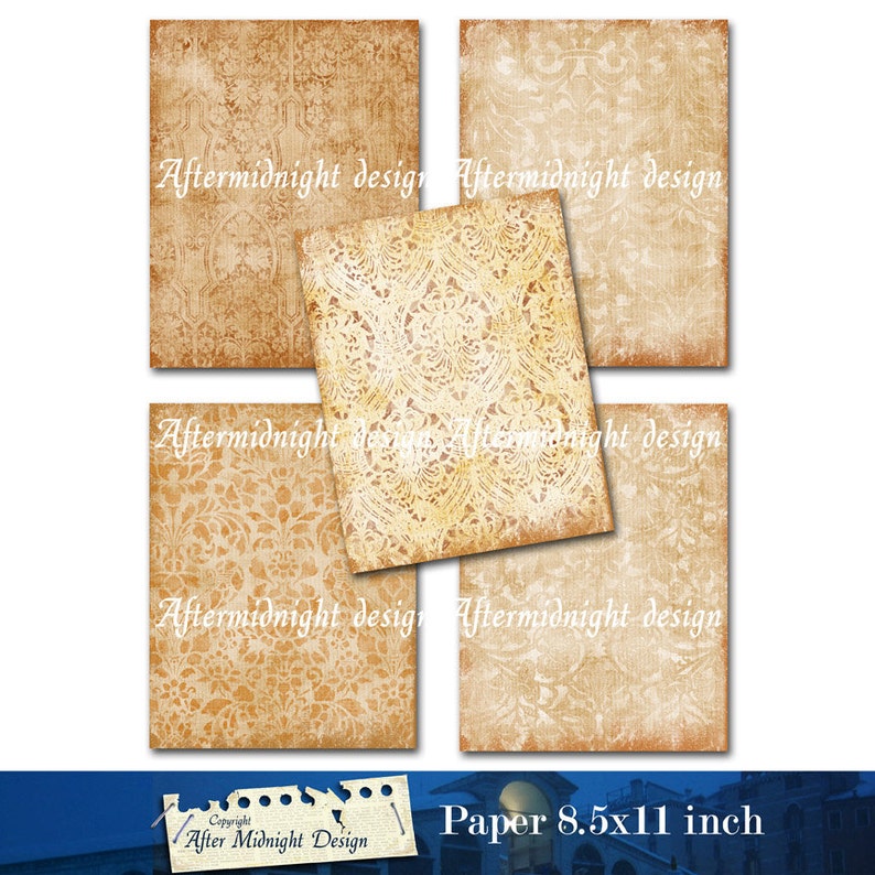 INSTANT DOWNLOAD. Papers Rust Burnt, Cards, Journaling, Scrapbooking, Tags No A05 image 1