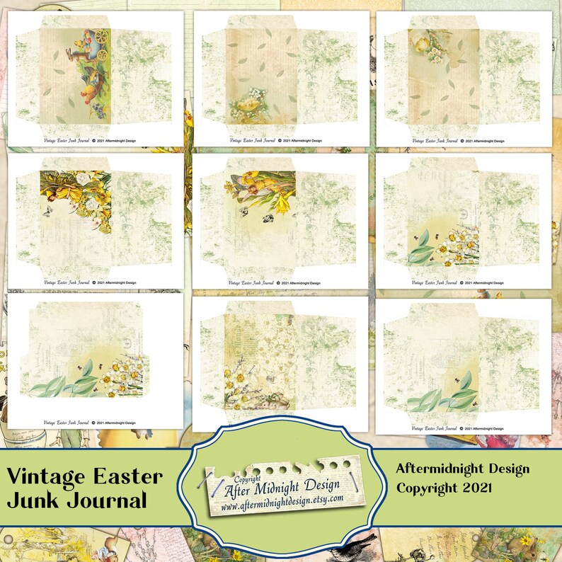 Vintage Easter Junk Journal Kit: DIY Paper Craft Pages (digital ...