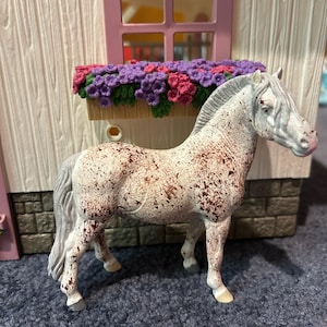 Custom Fjord horse Fleabitten Grey CollectA model (Tack is not included)