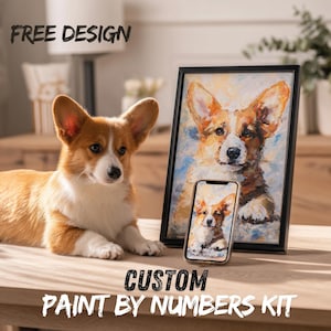 Custom Pet Paint by Numbers | Turn Your Pet Photo into Personalized DIY Digital | Oil Painting Kit | Pre-Stretched Canvas Ready to Hang