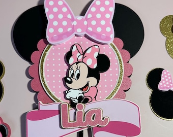 Minnie Cake Topper, Layered Cardstock Party Decor