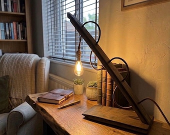 Bespoke rustic whiskey stave lamp