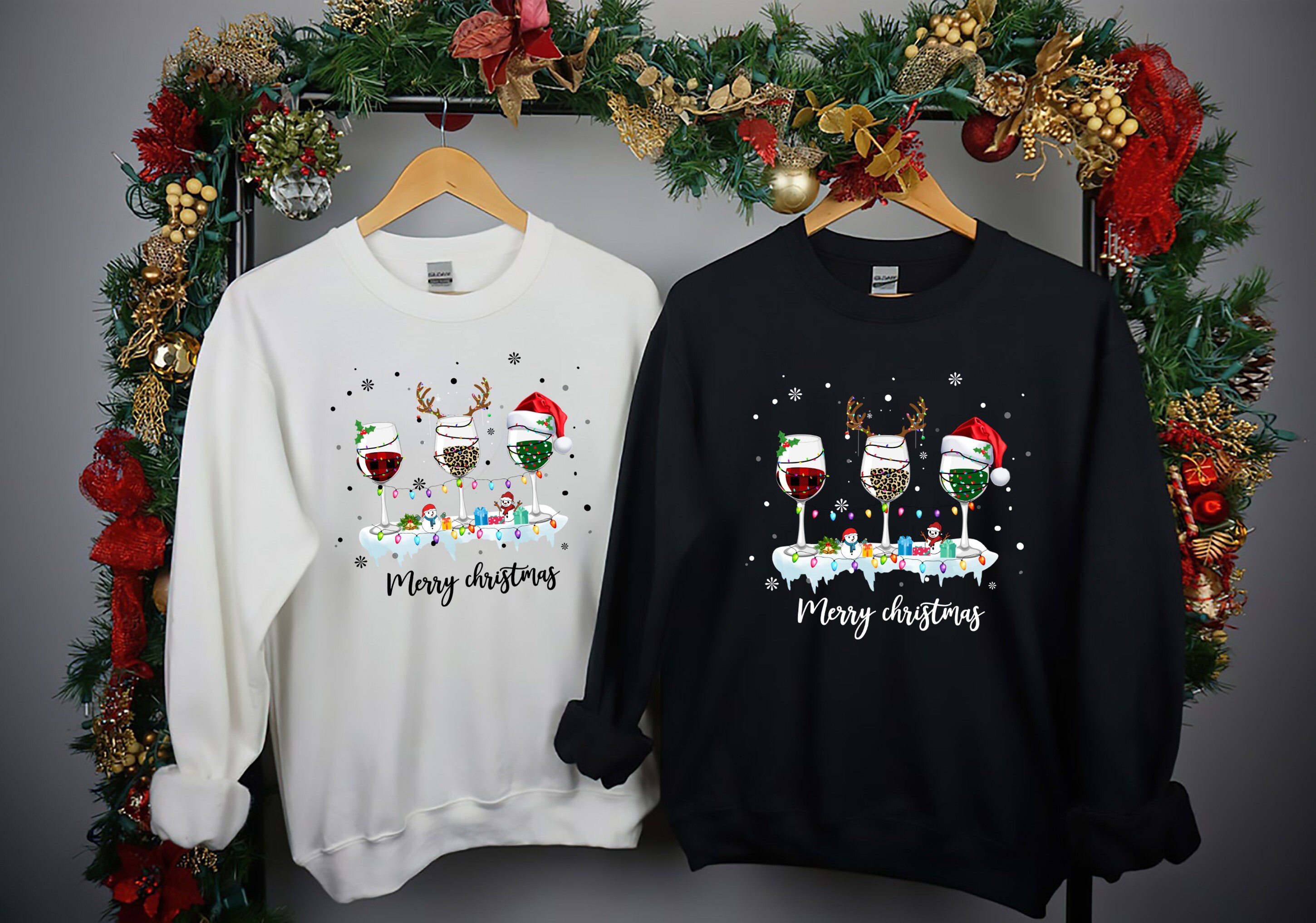 christmas wine glass sweater