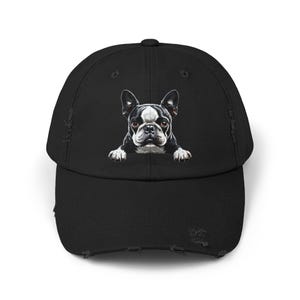 Boston Terrier Lovers Distressed Cap Cute Pet Apparel Animal Hat  Gift for Dog Owners Boston Terrier Pet-Themed Ai Prompted