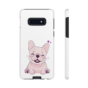 Cute Happy French Bulldog Phone Case, French Bulldog Case, Pet Lover Gift, Stylish Smartphone Cover, Ai Prompted