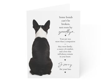Biglietto di condoglianze per la perdita di un animale domestico, biglietto di auguri per il Ponte dell'Arcobaleno, biglietto commemorativo per cani