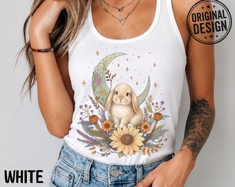 Boho Lop Ear Bunny Racerback Tank Top Gift