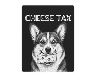 Cheese Tax Corgi Metal Sign, Funny Wall Decor Gift, Wall Art