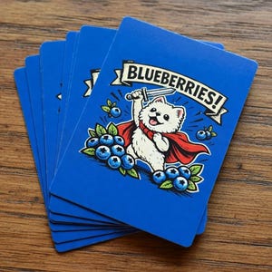 Cartes à jouer Pomapoo bleuets blancs Cartes de poker Renaissance médiévale Soirée de jeux Euchre Carte de rami de collection Cadeau pour amoureux des chiens