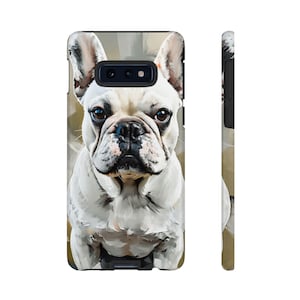 White French Bulldog Phone Case, Pet Lover Gift, Tough Phone Cover, Animal Art, Frenchie Mom Tech Accessory, Ai Prompted