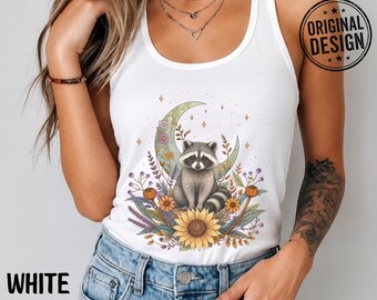Boho Raccoon Racerback Tank Top