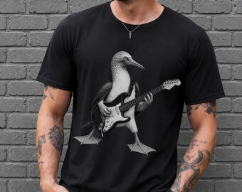 Funny Blue Footed Booby Rockstar T-Shirt, Electric Guitar Rock N Roll, 90s Grunge Punk Rock Tee, Comfort Colors Shirt